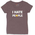 I Hate People Ladies Curvy Tee - Sangria Blackout