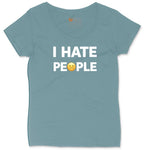 I Hate People Ladies Curvy Tee - Surf Blackout