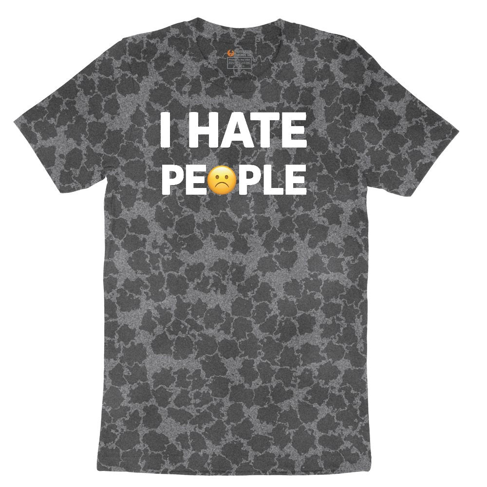 I Hate People Ladies Short Sleeve Tee - Black Leopard