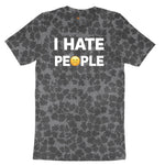 I Hate People Ladies Short Sleeve Tee - Black Leopard