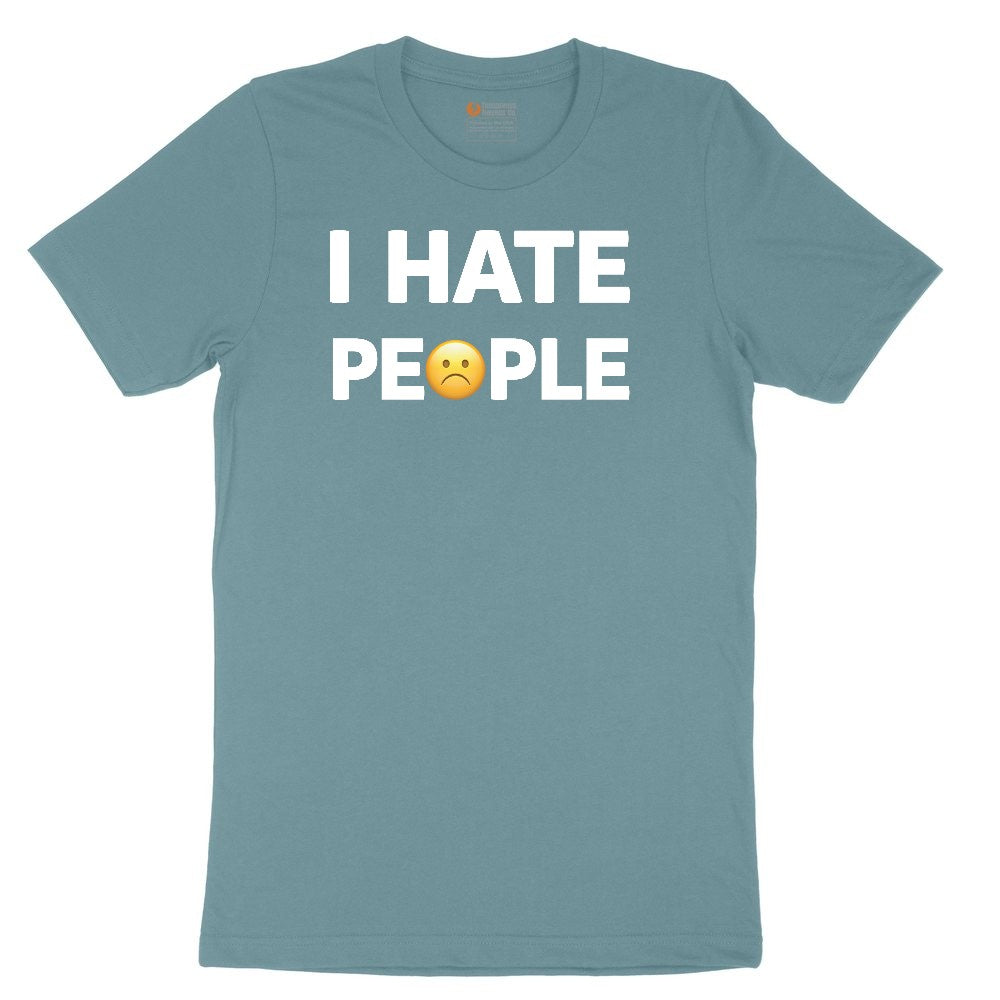 I Hate People Ladies Short Sleeve Tee - Surf Blackout