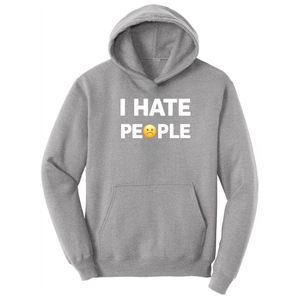 I Hate People - Mens & Ladies T-Shirt Hoodie - Athletic Heather