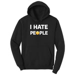 I Hate People - Mens & Ladies T-Shirt Hoodie - Jet Black