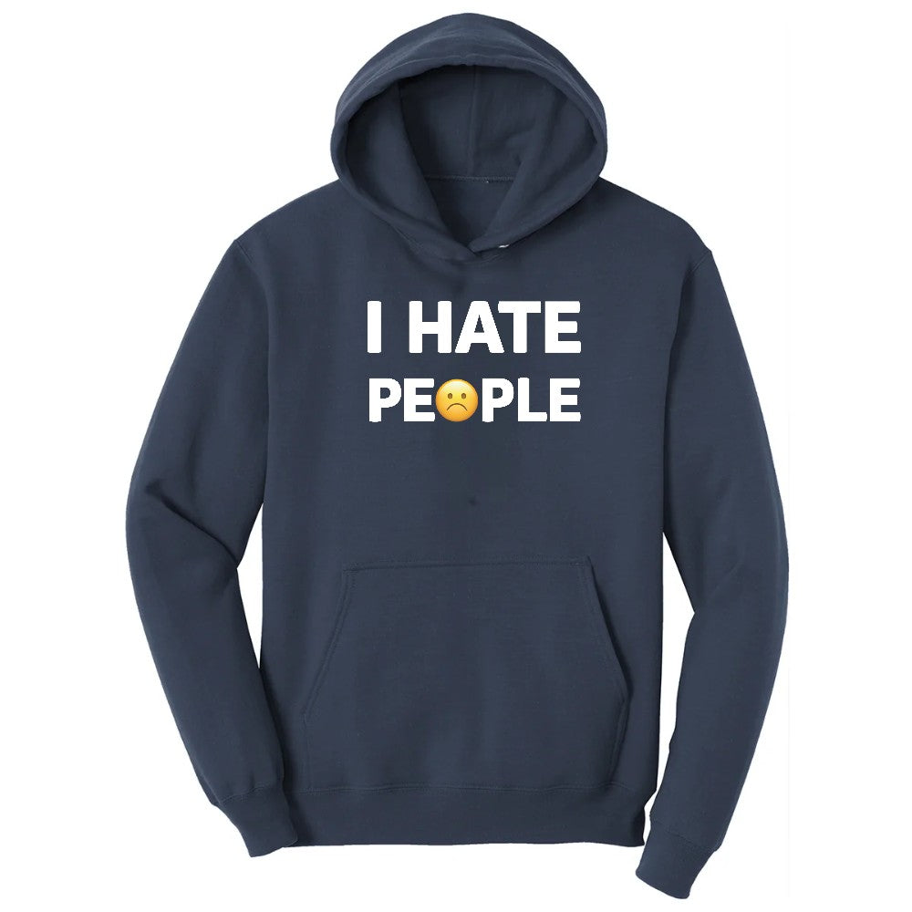 I Hate People - Mens & Ladies T-Shirt Hoodie - Navy