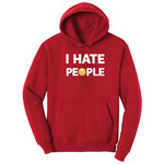 I Hate People - Mens & Ladies T-Shirt Hoodie - Red