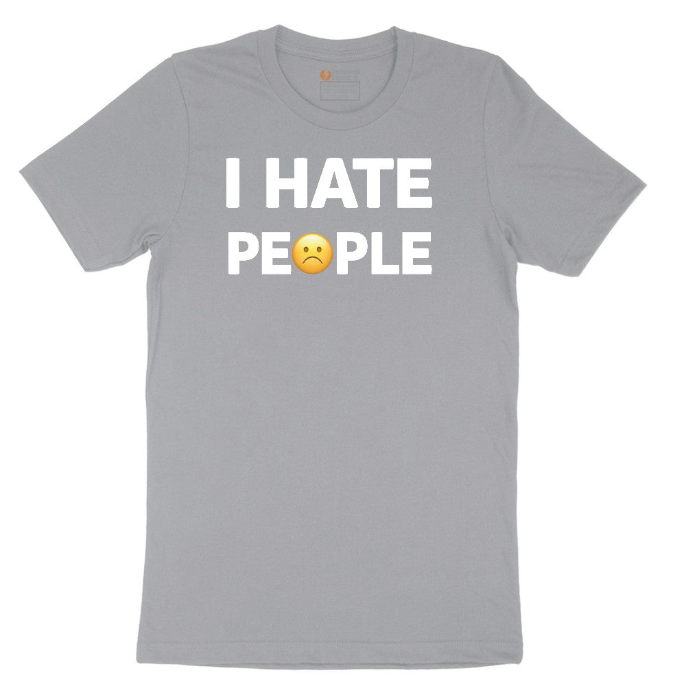 I Hate People - Mens & Ladies T-Shirt Short Sleeve Tee - Athletic Heather Grey
