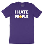 I Hate People - Mens & Ladies T-Shirt Short Sleeve Tee - Team Purple