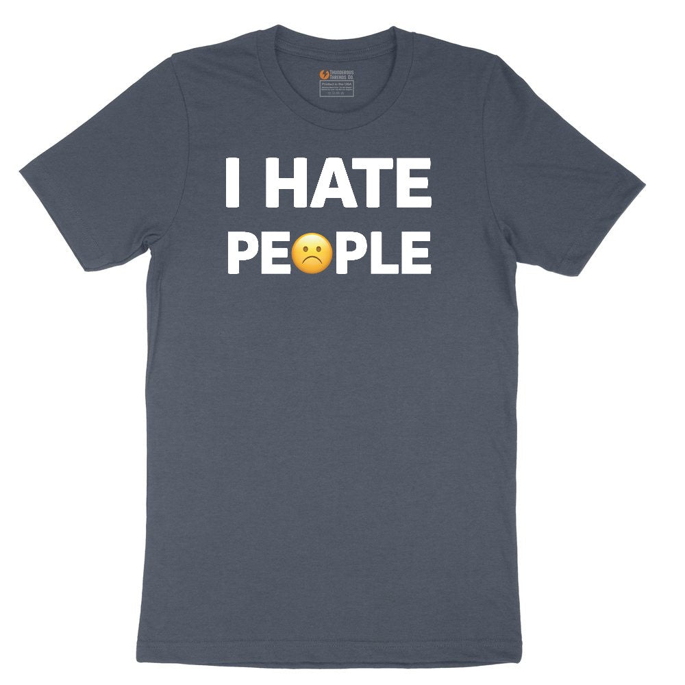 I Hate People Toddler Short Sleeve Tee - Heather Navy