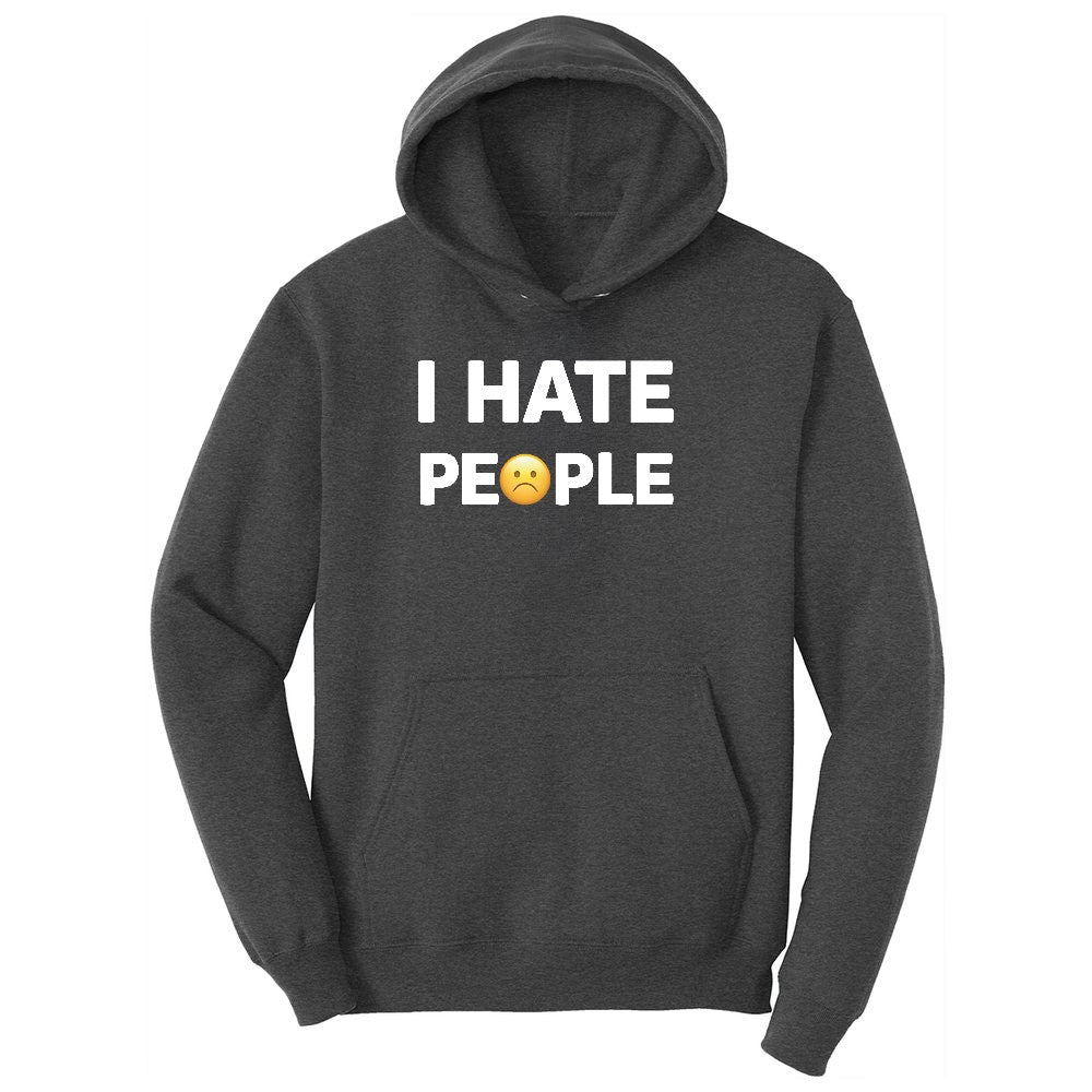 I Hate People Youth Hoodie - Dark Heather Grey