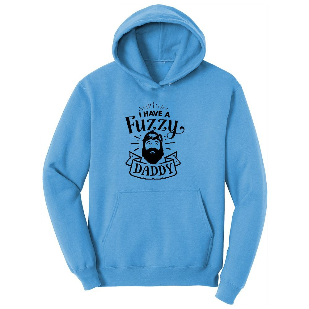 I Have a Fuzzy Daddy Youth Hoodie - Aquatic Blue