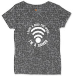 I Have a Need for Speed I'm a Gamer - Mens & Ladies T-Shirt Ladies Curvy Tee - Black Leopard
