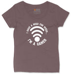 I Have a Need for Speed I'm a Gamer - Mens & Ladies T-Shirt Ladies Curvy Tee - Sangria Blackout