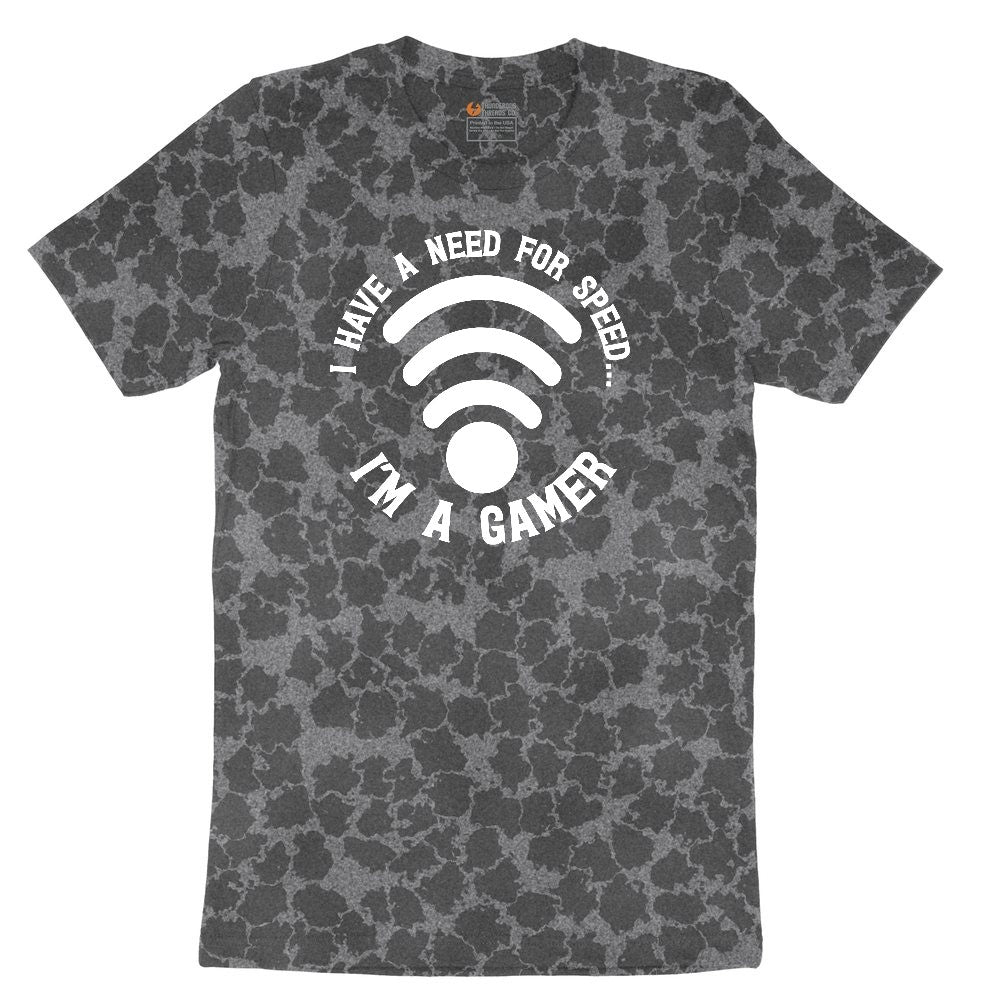 I Have a Need for Speed I'm a Gamer - Mens & Ladies T-Shirt Ladies Short Sleeve Tee - Black Leopard