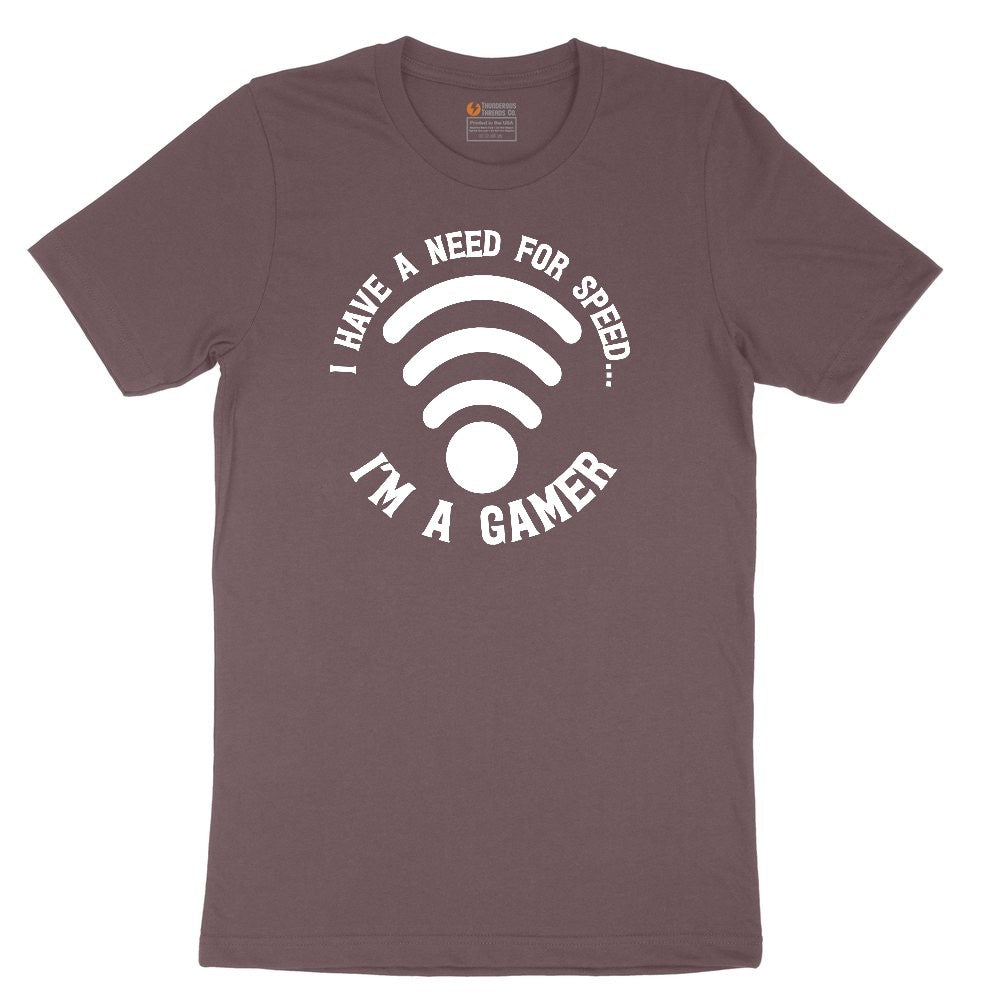 I Have a Need for Speed I'm a Gamer - Mens & Ladies T-Shirt Ladies Short Sleeve Tee - Sangria Blackout