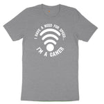 I Have a Need for Speed I'm a Gamer - Mens & Ladies T-Shirt Youth Short Sleeve Tee - Athletic Heather