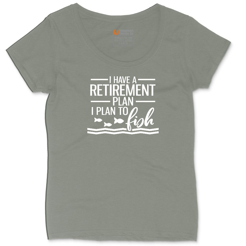 I Have a Retirement Plan - I Plan to Fish Ladies Curvy Tee - Bamboo Blackout