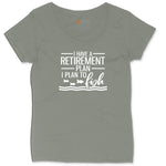 I Have a Retirement Plan - I Plan to Fish Ladies Curvy Tee - Bamboo Blackout