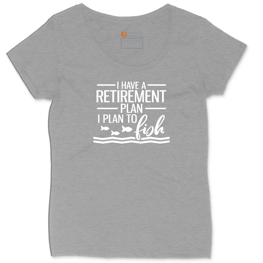 I Have a Retirement Plan - I Plan to Fish Ladies Curvy Tee - Granite Heather