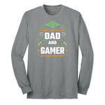 I Have Two Titles Dad and Gamer Long Sleeve Tee - Athletic Grey