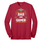 I Have Two Titles Dad and Gamer Long Sleeve Tee - Red