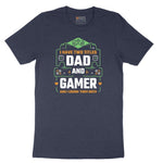 I Have Two Titles Dad and Gamer Short Sleeve Tee - Heather Navy