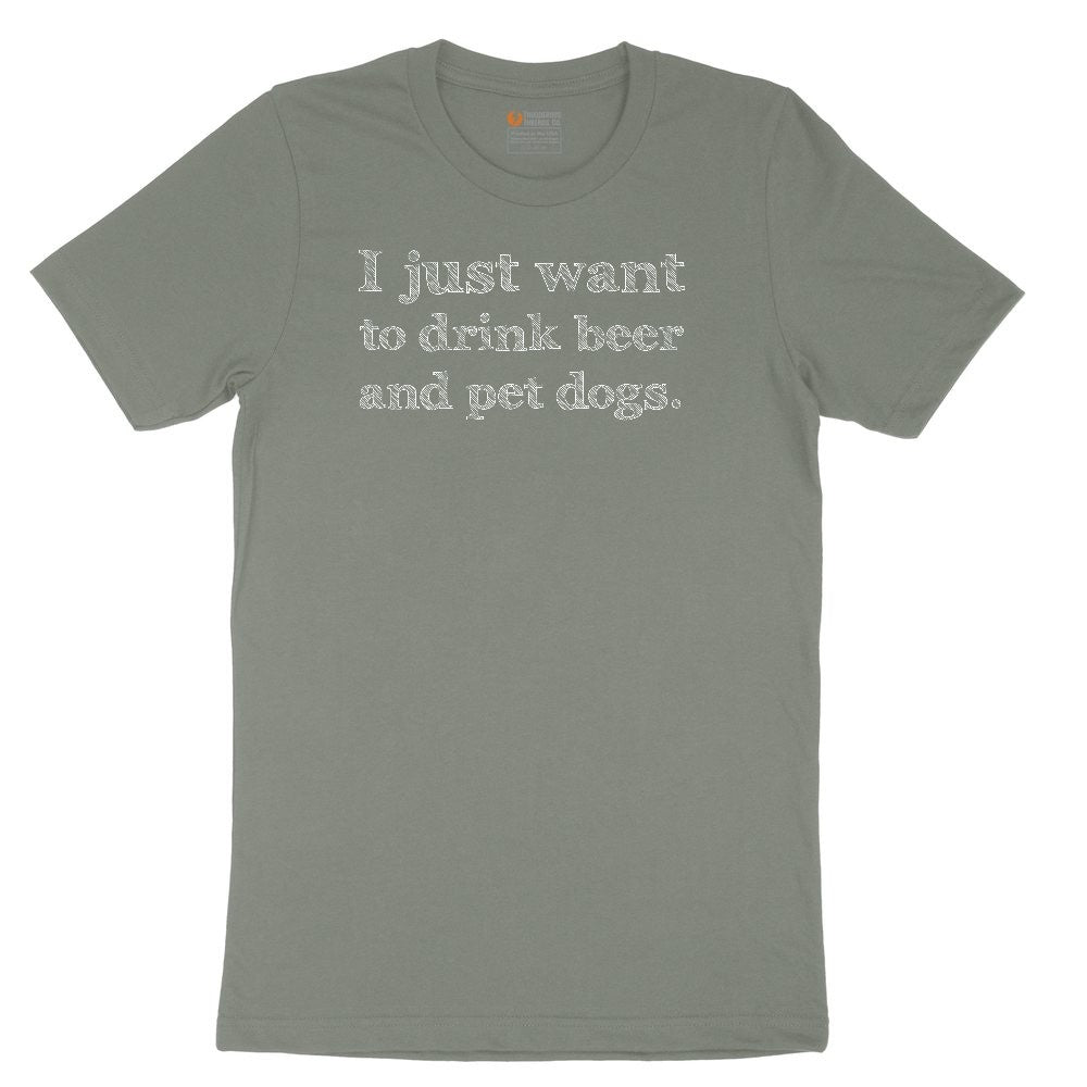 I Just Want to Drink Beer and Pet Dogs Ladies Short Sleeve Tee - Bamboo Blackout