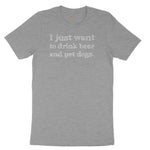 I Just Want to Drink Beer and Pet Dogs Ladies Short Sleeve Tee - Granite Heather