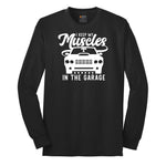 I Keep My Muscles in the Garage Car Design Long Sleeve Tee - Jet Black