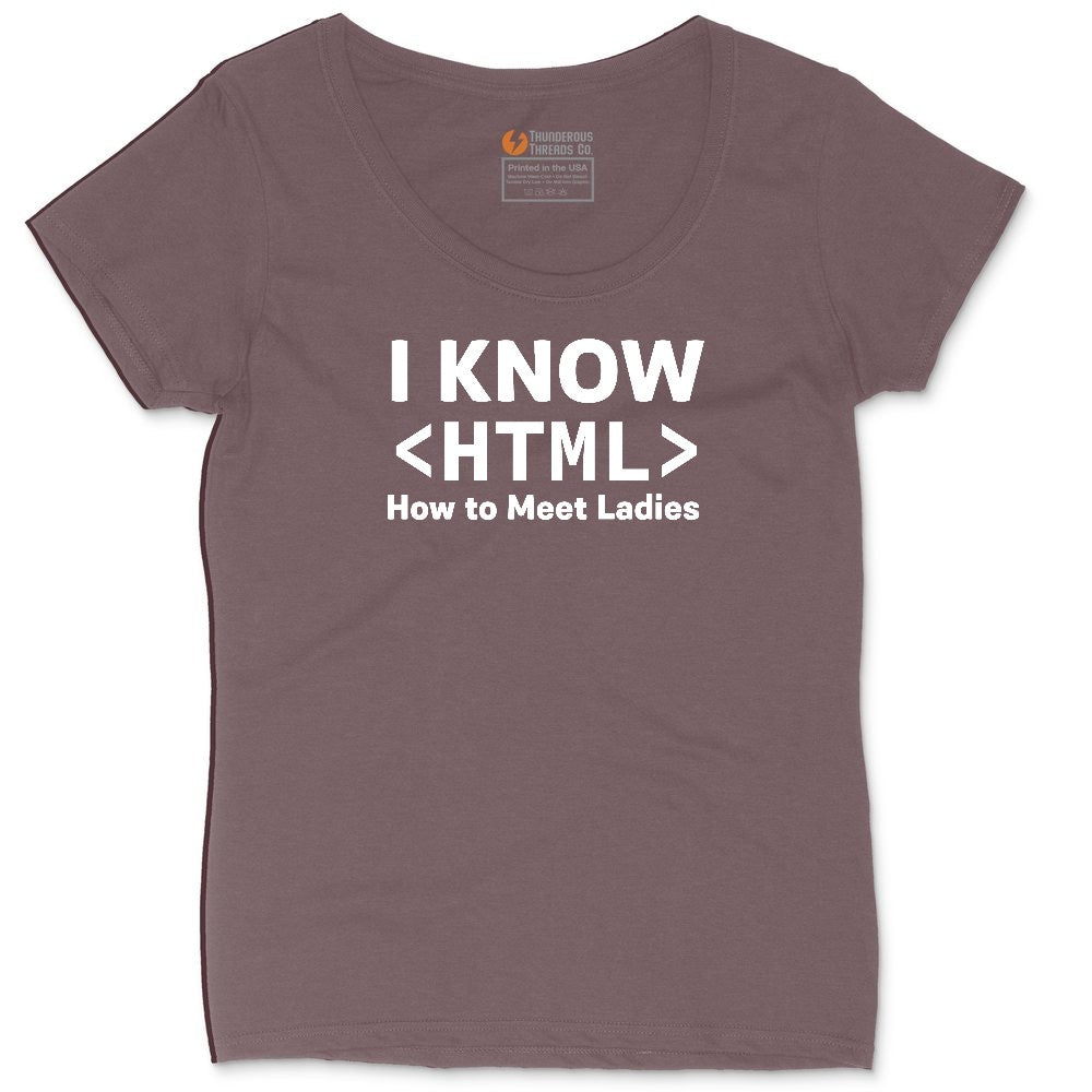 I Know HTML How to Meet Ladies Ladies Curvy Tee - Sangria Blackout
