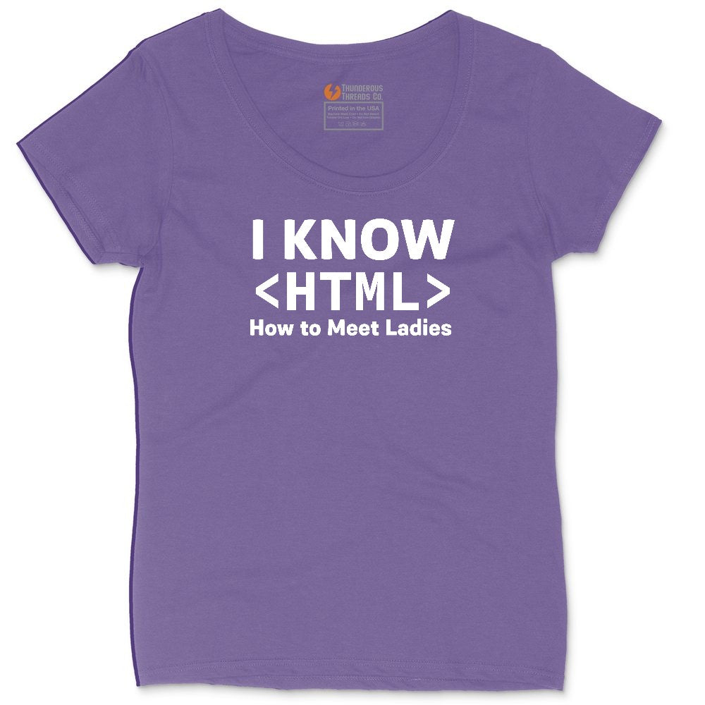 I Know HTML How to Meet Ladies Ladies Curvy Tee - Vintage Purple