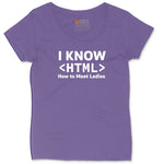I Know HTML How to Meet Ladies Ladies Curvy Tee - Vintage Purple