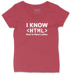 I Know HTML How to Meet Ladies Ladies Curvy Tee - Vintage Red