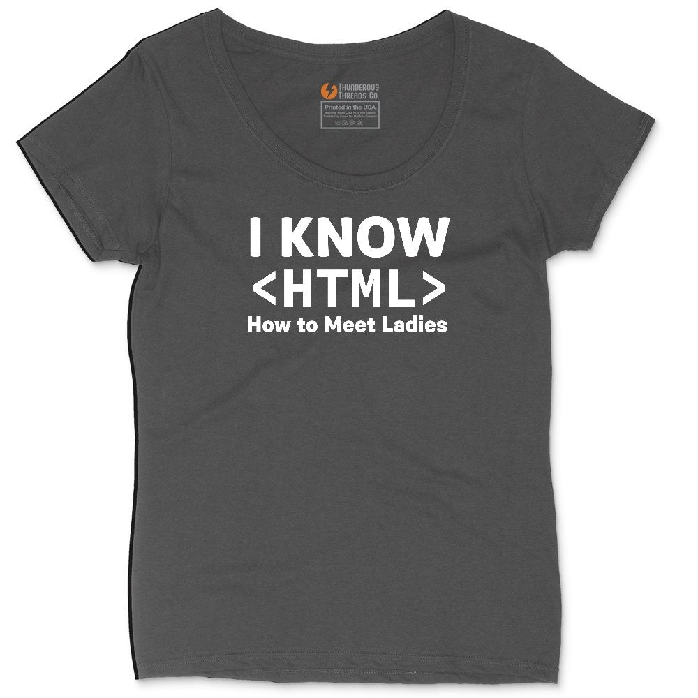 I Know HTML How to Meet Ladies Ladies Curvy Tee - Vintage Smoke