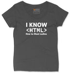 I Know HTML How to Meet Ladies Ladies Curvy Tee - Vintage Smoke