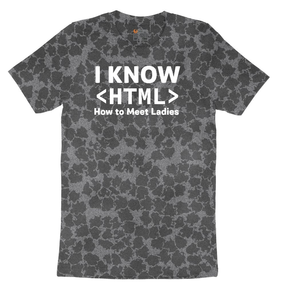 I Know HTML How to Meet Ladies Ladies Short Sleeve Tee - Black Leopard