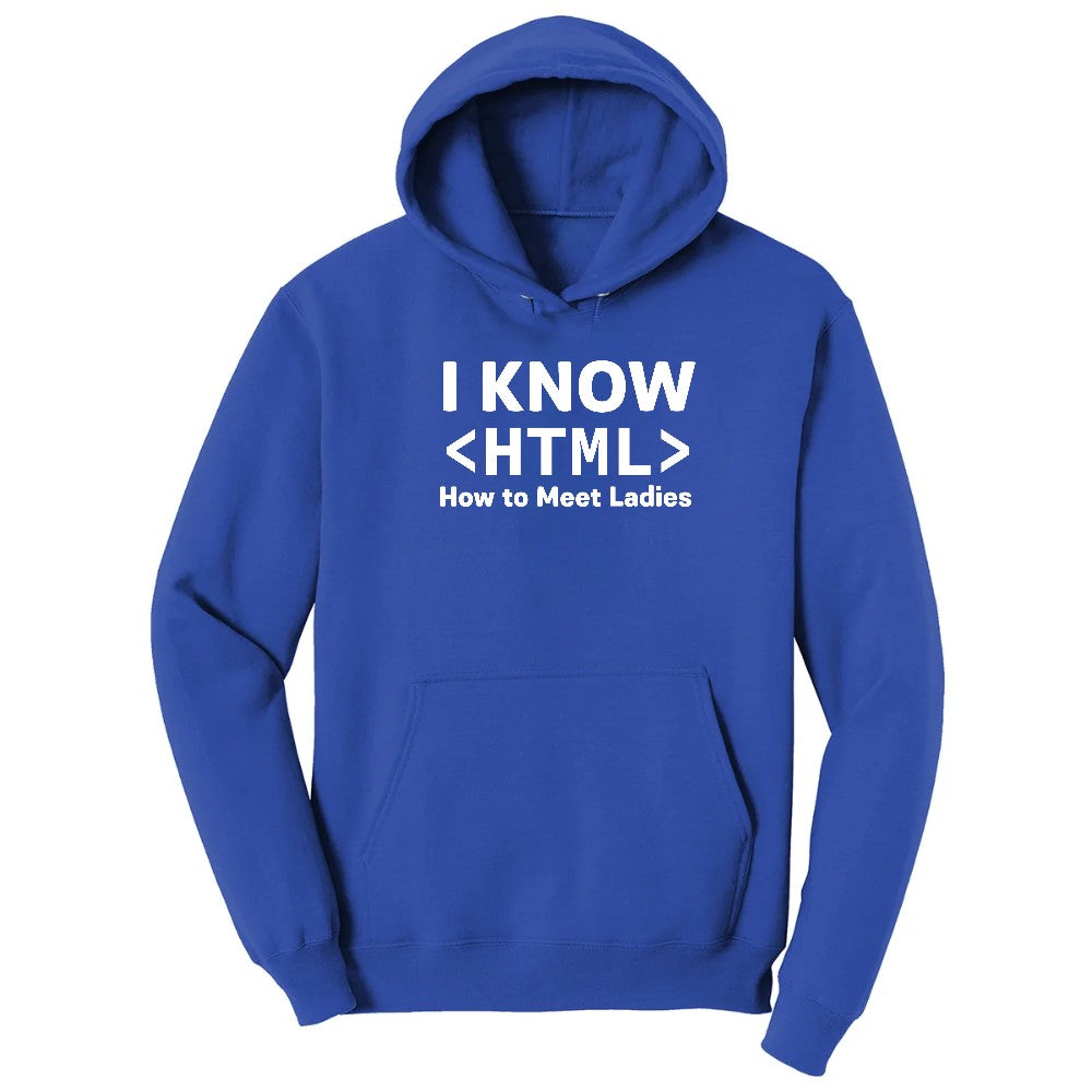 I Know HTML How to Meet Ladies Hoodie - True Royal