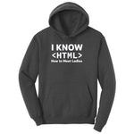 I Know HTML How to Meet Ladies Youth Hoodie - Dark Heather Grey