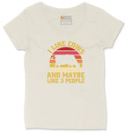 I Like Cows and Maybe Like 3 People Ladies Curvy Tee - Natural Heather