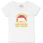 I Like Cows and Maybe Like 3 People Ladies Curvy Tee - White