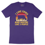 I Like Cows and Maybe Like 3 People Short Sleeve Tee - Team Purple