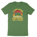 I Like Cows and Maybe Like 3 People Toddler Short Sleeve Tee - Athletic Kelly