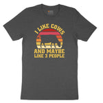 I Like Cows and Maybe Like 3 People Toddler Short Sleeve Tee - Dark Heather Grey