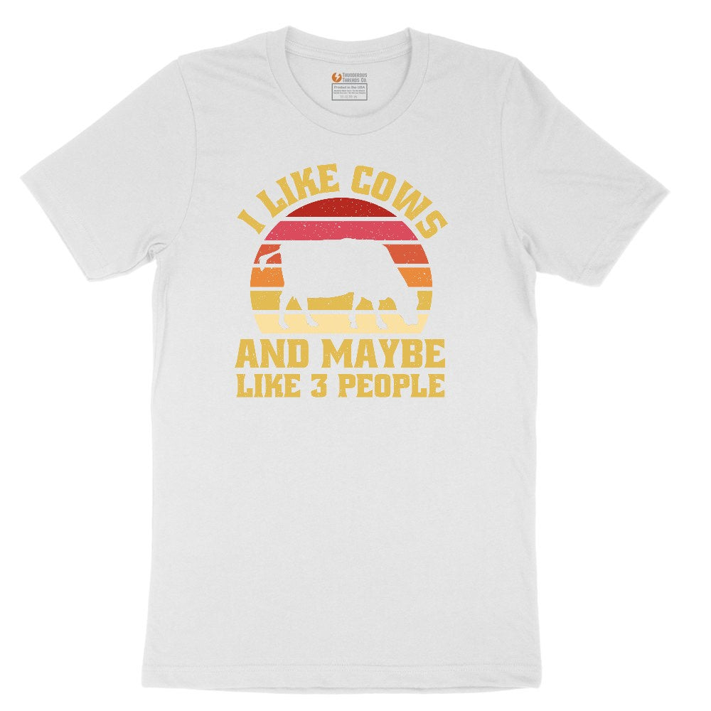 I Like Cows and Maybe Like 3 People Toddler Short Sleeve Tee - White