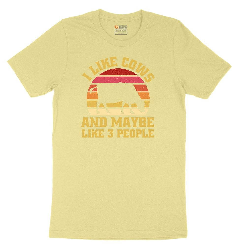 I Like Cows and Maybe Like 3 People Toddler Short Sleeve Tee - Yellow