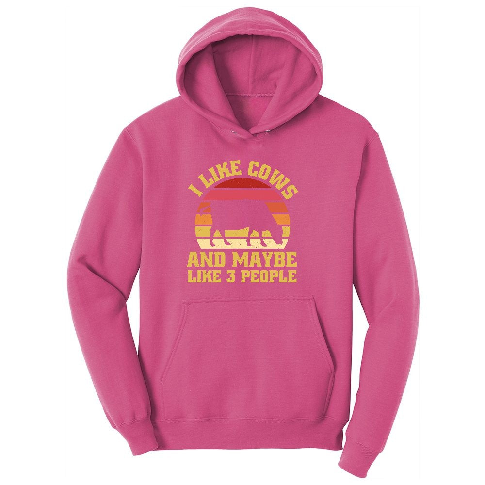 I Like Cows and Maybe Like 3 People Youth Hoodie - Sangria