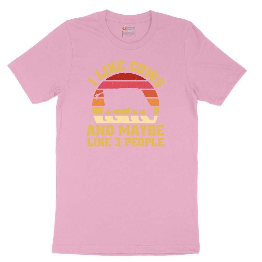 I Like Cows and Maybe Like 3 People Youth Short Sleeve Tee - Candy Pink