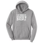 I Like Dogs and Maybe Three People Youth Hoodie - Athletic Heather