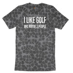 I Like Golf and Maybe 3 People Ladies Short Sleeve Tee - Black Leopard