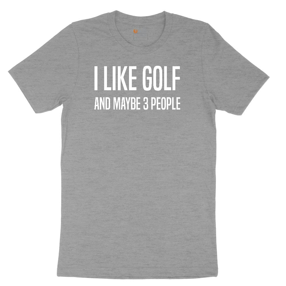 I Like Golf and Maybe 3 People Ladies Short Sleeve Tee - Granite Heather