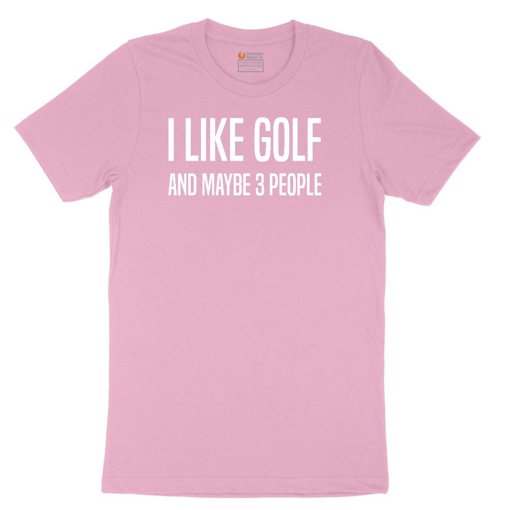 I Like Golf and Maybe 3 People Youth Short Sleeve Tee - Candy Pink